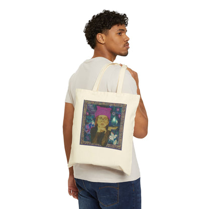 Cotton Canvas Tote Bag: Katie in a Kitty Hat