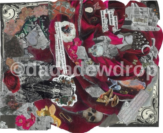 Print: "bones & roses"